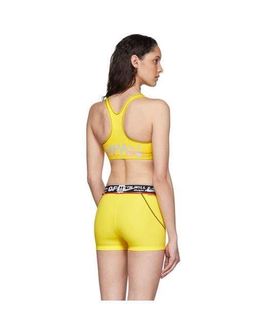 Nike X Off-white Nrg Ru Pro Classic Sports Bra in Yellow | Lyst