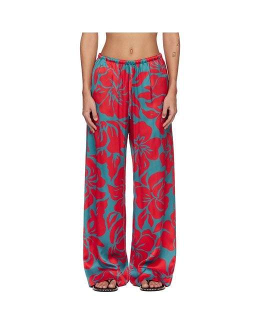 Dries Van Noten Red Elasticated Trousers