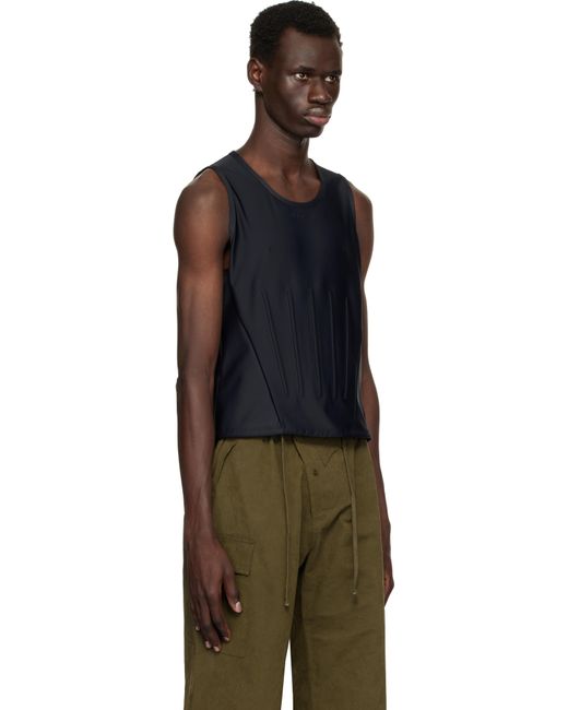 Mugler Black Corseted Tank Top for men