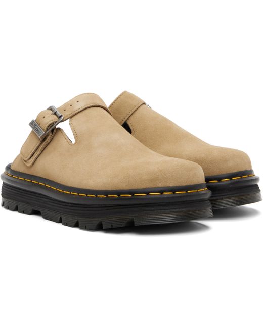 Dr. Martens Black Zebzag Suede Casual Slingback Platform Mules for men