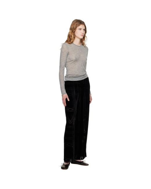 Totême Black Monogram Devoré Lounge Pants