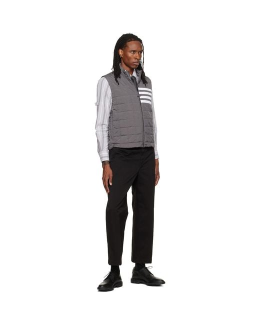 Thom Browne Gray Ripstop Light Weight Down Vest for men