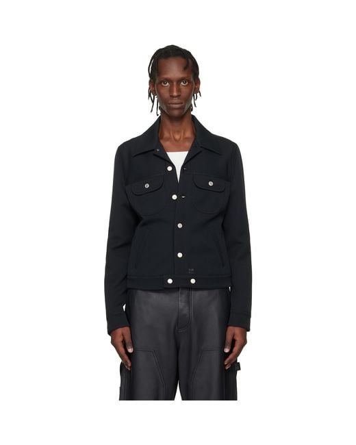 Courreges Black Signature Twill Trucker Jacket for men