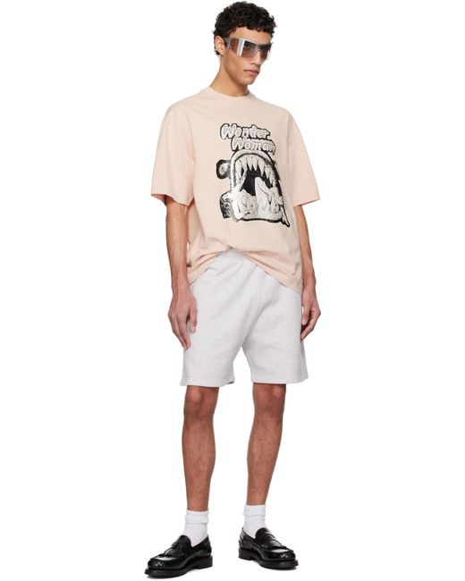 メンズ Acne グレー オーガニックコットン ショートパンツ White