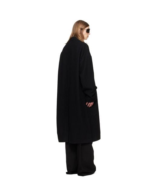 Rick Owens Black Tower Buttoned Brad Coat for men