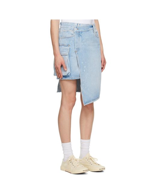 Off-White c/o Virgil Abloh Blue Toybox Painted Denim Miniskirt