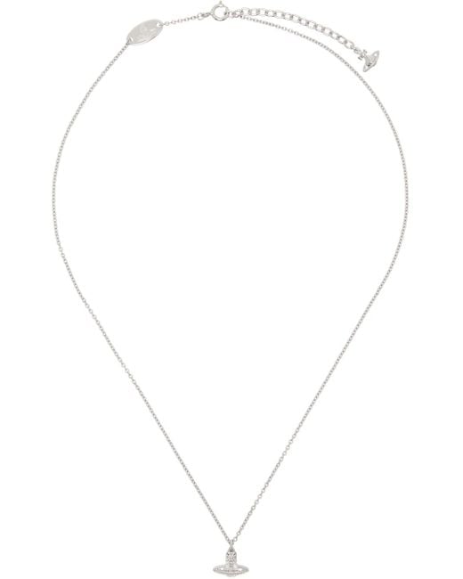 Vivienne Westwood White Silver Oslo Pendant Necklace for men