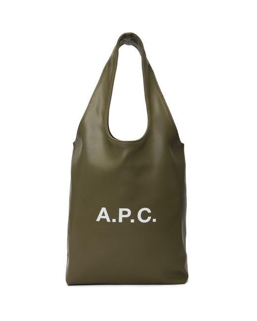A.P.C. Black Khaki Ninon Small Tote
