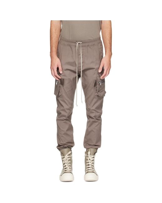 Rick Owens Gray Tower Mastodon Cargo Pants for men