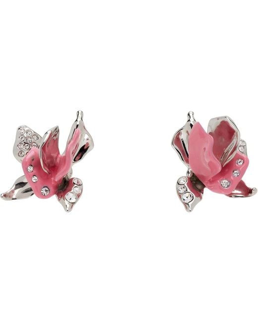 Marni Black Rhinestone Tulip Earrings