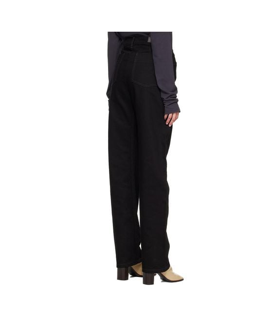 Lemaire Black Five Pockets Twisted Jeans