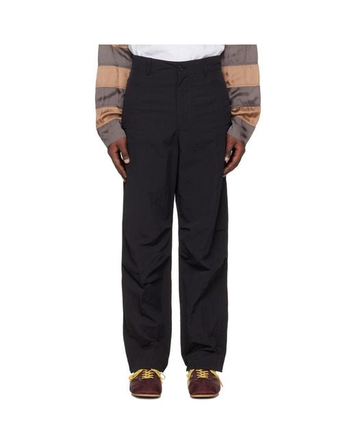 Dries Van Noten Black Taffeta Trousers for men