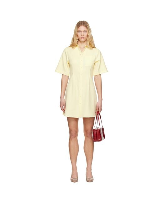 AMI Black Wool Short Sleeve Shirt Minidress