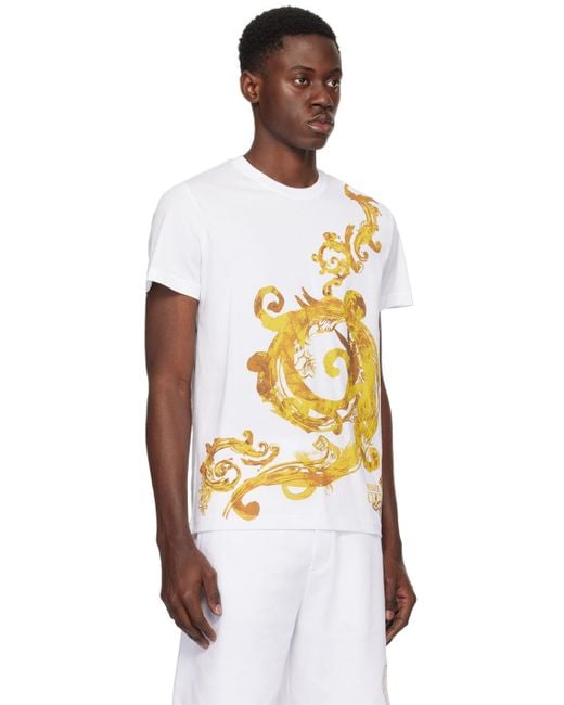 Versace Multicolor Watercolor Couture T-Shirt for men