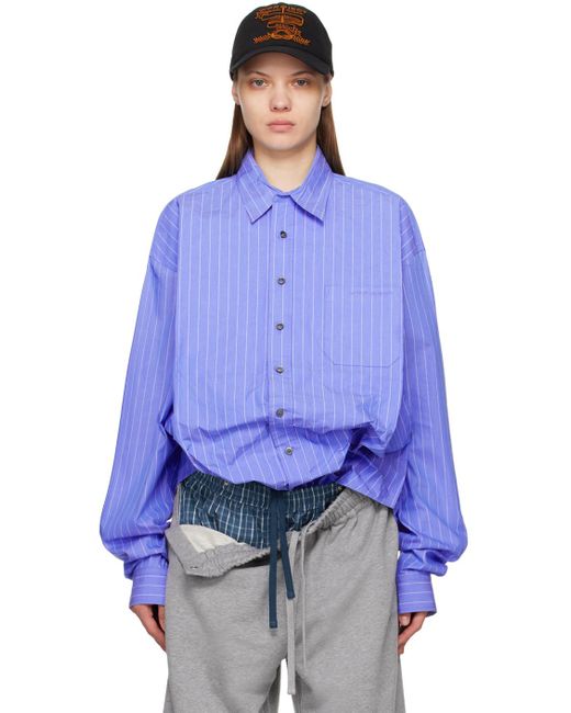 Y. Project Blue Scrunched Shirt