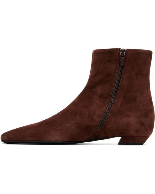 Proenza Schouler Brown Trap Flat Ankle Boots