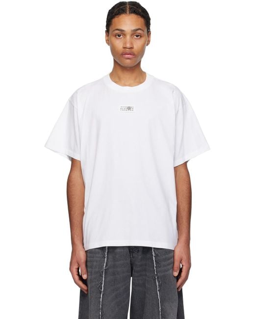 MM6 by Maison Martin Margiela White Numeric Signature T-shirt for men