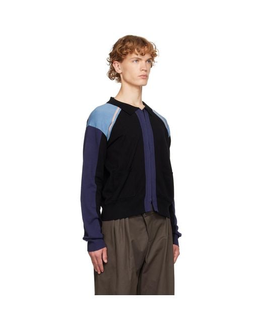 Kiko Kostadinov Blue Munno Knit Cardigan for men