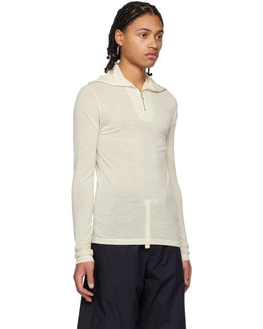 Jil Sander Black Off-white Zip-up Sweater for men