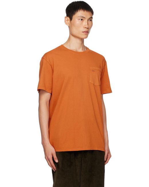 Noah NYC Orange Pocket T-shirt for men