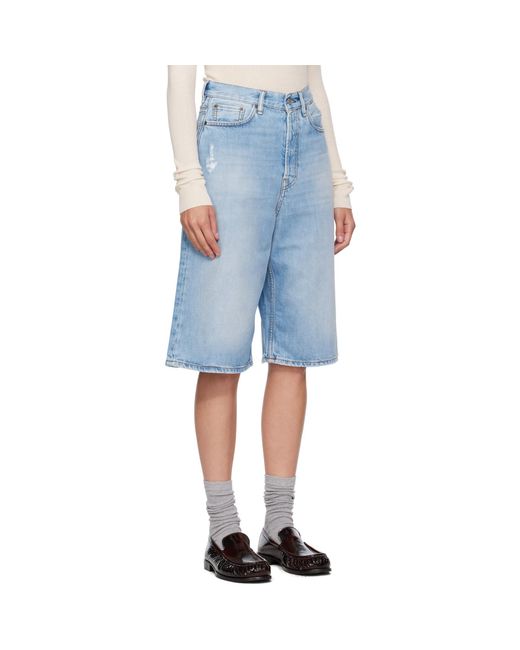 Acne Blue Loose-Fit Denim Shorts