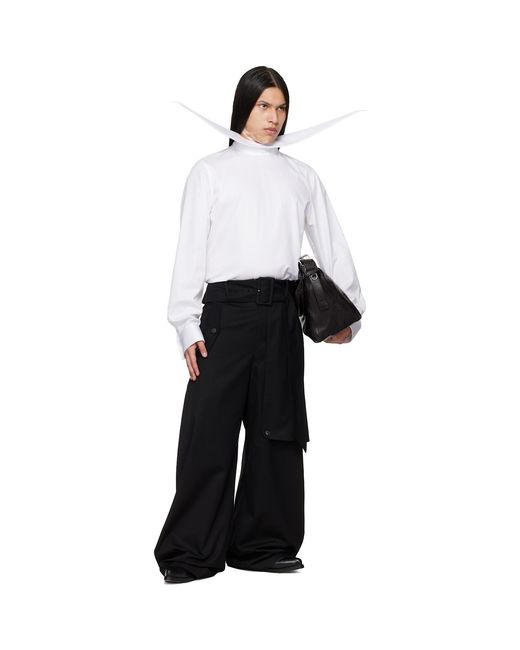 Egonlab Black Belted Trench Trousers for men