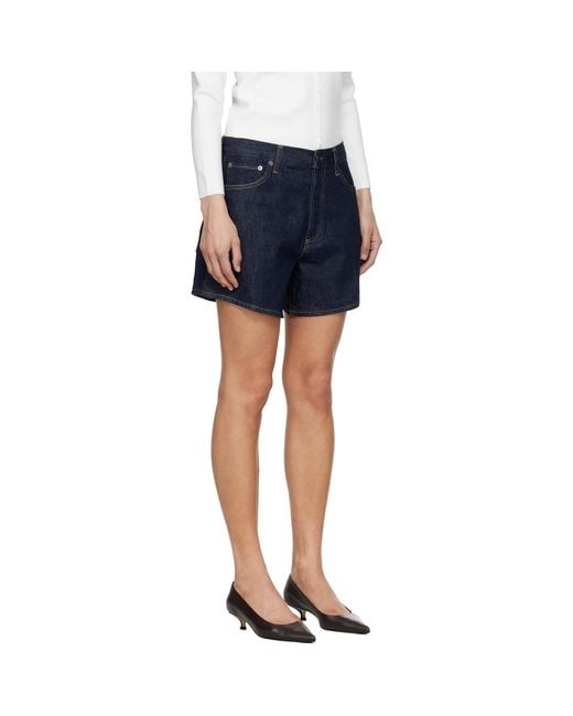 Agolde Blue Leith Denim Shorts