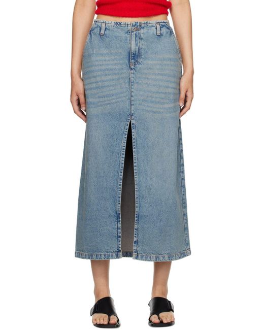 GIMAGUAS Blue Leslie Denim Midi Skirt