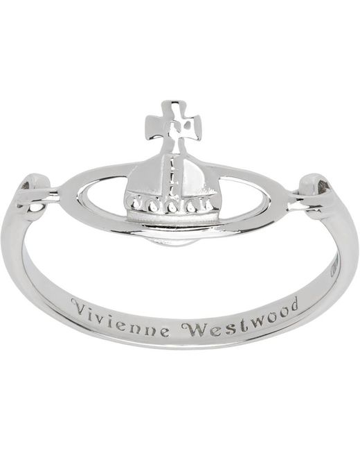 Vivienne Westwood White Silver Vendome Ring for men