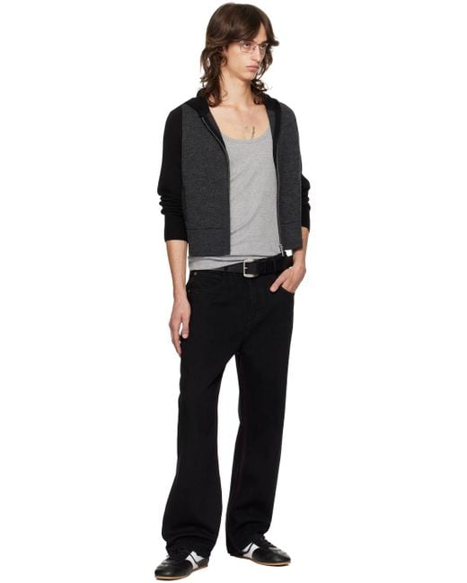 Fax Copy Express Black Stitch Jeans for men