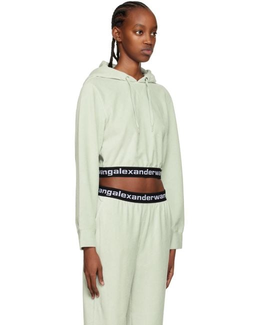 T By Alexander Wang Multicolor Gray Cropped Hoodie