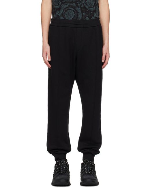 Versace Black Embroidered Sweatpants for men