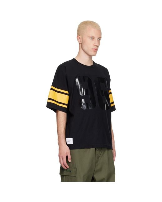(w)taps Black Qb S/S Cotton T-Shirt for men