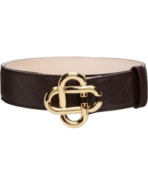 Casablanca Brown Leather Monogram Cc Belt for men