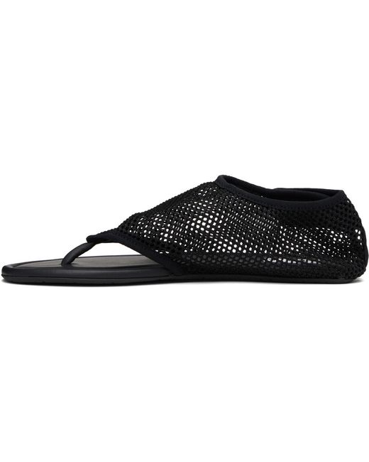 Alaïa Black Thong Fishnet Sandals