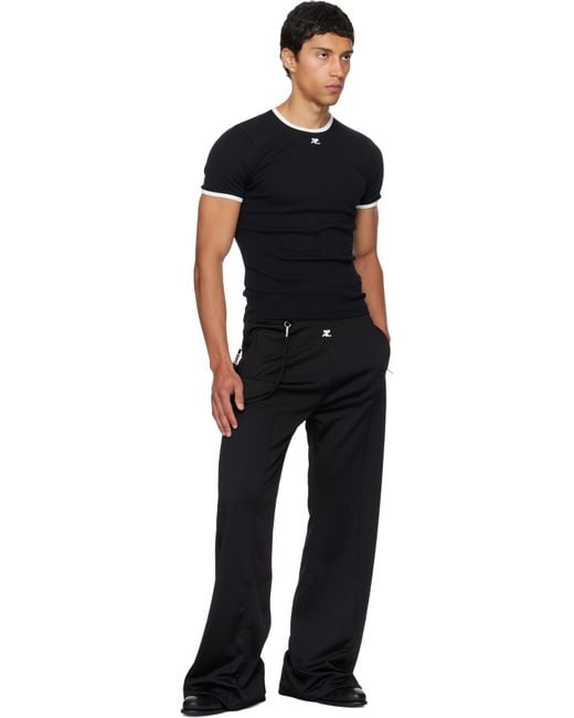 Courreges Black Signature Contrast T-Shirt for men