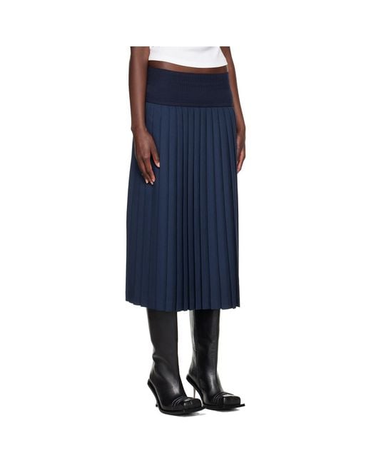 STEFAN COOKE Blue Match Midi Skirt