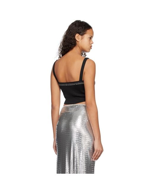Rabanne Black Studded Tank Top