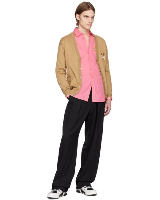 Moschino Pink Patch Shirt for men