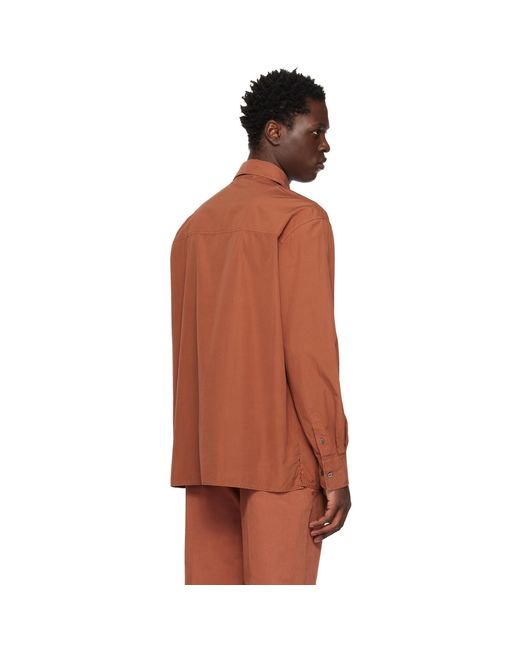 Etudes Studio Orange Checkpoint Shirt for men
