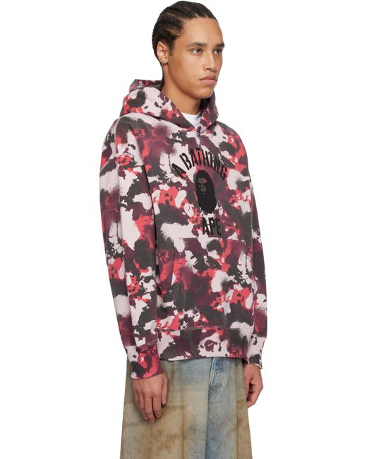 A Bathing Ape Red Map Camo Hoodie for men