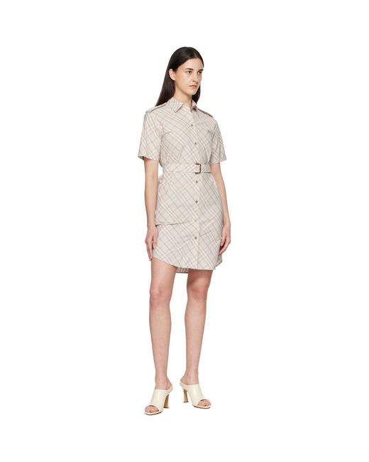 Burberry White Check Minidress