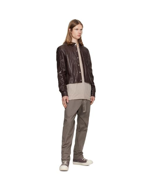 Rick Owens Brown Tower Alice Leather Jacket for men