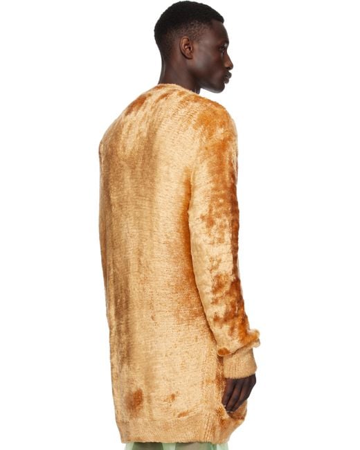 Dries Van Noten Orange Viscose Cardigan for men