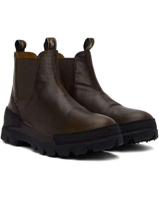 Polo Ralph Lauren Brown Oslo Chelsea Boots in Black for Men | Lyst