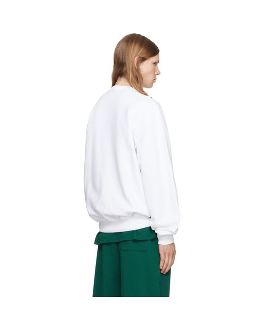 Casablanca White Diamond Logo Embroidered Sweatshirt for men
