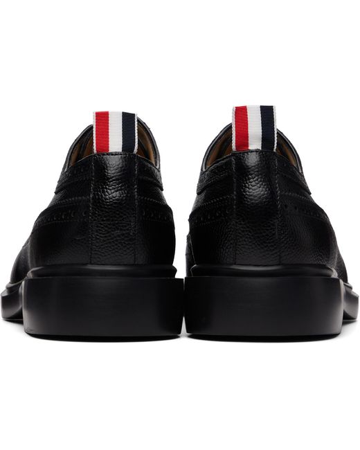 Thom Browne Black Pebble Grain Longwing Brogues for men