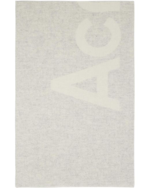 Écharpe gris à logo en tissu jacquard Acne pour homme en coloris Multicolor
