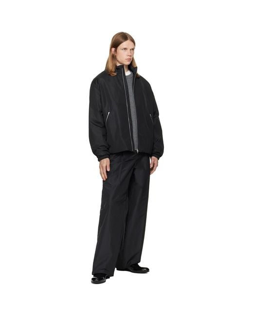 Jil Sander Black Taffeta Padded Blouson Jacket for men