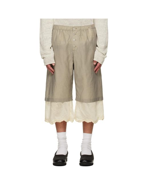Our Legacy Natural Frill Shorts for men